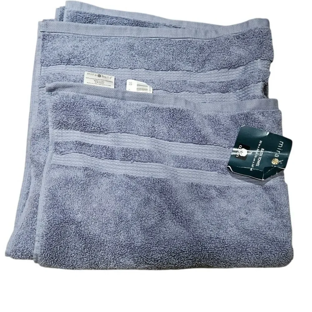 Mira Bella 100% Cotton Bath Towel OEKO-TEX  Blue NWT Costco